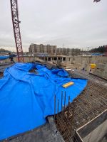 Школа: монтаж опалубки, армирование перекрытий,